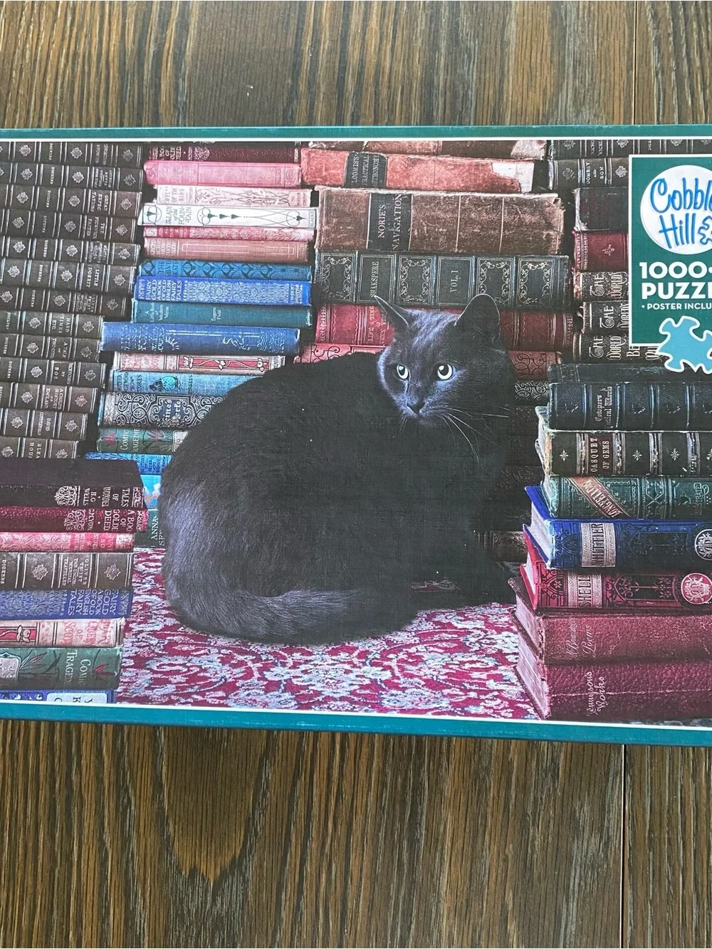 Cobble Hill 1000 Ct Library Cat Puzzle with Poster